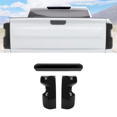 Imagem de RAZPOY Capa de luz fumada compatível com Chevy Silverado 2022 2023 2024 2025, capa de luz de freio 3º terço preta fumê e capa de luz traseira