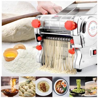 Imagem de Máquina de Fazer Macarrão Elétrica Comercial de Aço Inoxidável Hengwei 750W 110V - Noodle Maker de Alta Potência - Cortador de