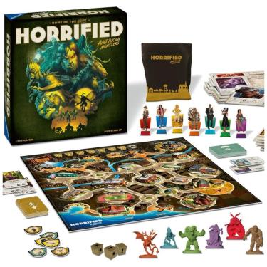 Imagem de Jogo de Tabuleiro Estratégico Ravensburger Horrified American Monsters - Aventura Clássica com Criaturas Míticas - Para Noites Divertidas em