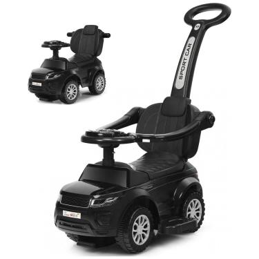 Imagem de Carrinho de Passeio Infantil 3 em 1 com Buzina, Música, Luz e Proteção de Braço para Crianças de 1 a 3 Anos, Costzon, Preto