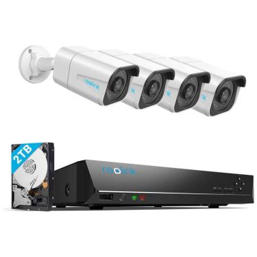 Imagem de Sistema de Câmera de Segurança 8MP 4K PoE IP, 8 Canais, 4 PCS, REOLINK RLK8 800B4, Branco