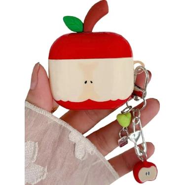 Imagem de JANDM Capa de frutas 3D com chaveiro para AirPods 4, linda capa estética à prova de choque com alça protetora para mulheres e meninas