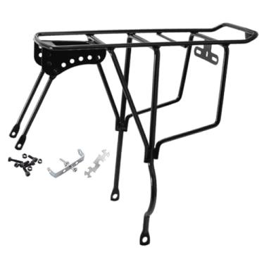 Imagem de predolo Suporte de bagageiro traseiro para bicicleta, suporte de carga para mountain bike, para cestos para entrega, mountain bikes, viagens ao ar livre, Preto