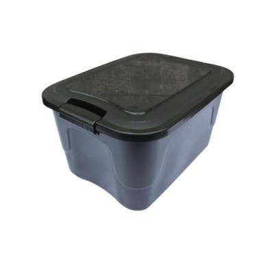 Imagem de Caixa Organizadora Multiuso 15L Com Trava e Tampa Preta - 3UD