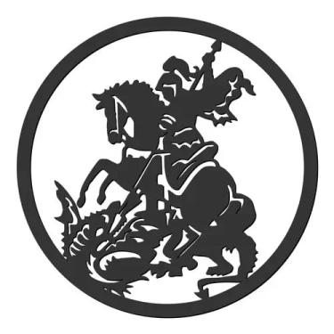 Imagem de Mandala São Jorge em Mdf 6mm Santo Guerreiro - 30x30 cm