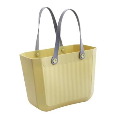 Imagem de Fenteer Sacola de compras para ao ar livre, cesta de chuveiro multifuncional para banheiro, bolsa de viagem para produtos de limpeza, brinquedos e, Amarelo