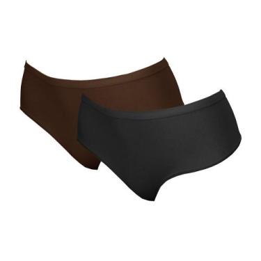 Imagem de Kit 2 Calcinhas Cintura Baixa Hanes 1147 Café/Preto - M, M, Café, Pret