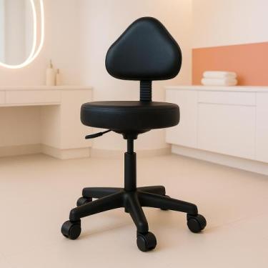 Imagem de Mocho Preto Para Estética Cadeira Ergonômica Regulagem de Altura Clíni