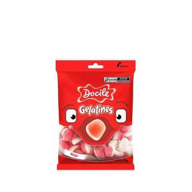 Imagem de 2 Pacotes Bala de Gelatina Beijo 70g - Docile, 1 unidade