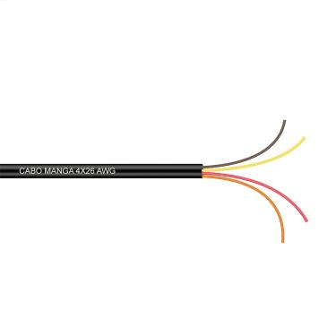 Imagem de Cabo Manga 4x26 AWG - sem Blindagem Preto - 50 Metros