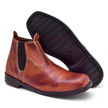 Imagem de BOTA BOTINA MASCULINA TRABALHO ROÇA EM COURO LEGITIMO SOLADO BORRACHA PNEU-Masculino