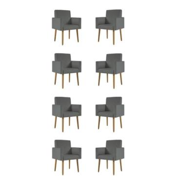 Imagem de Kit 08 Poltronas Nina Decorativa para Recepção Balaqui Decor Cor:cinza