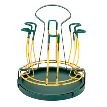 Imagem de Fenteer Escorredor de xícaras, escorredor de canecas de chá, suporte portátil moderno para economizar espaço, organizador de drenagem de canecas, organizador