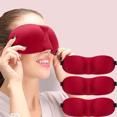 Imagem de Máscara de dormir para dormir de costas e de lado, pacote com 3, máscaras oculares 3D com bloqueio de luz 100% para dormir, cobertura para olhos com pressão zero para mulheres e homens, leve e