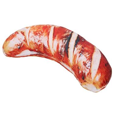 Imagem de ZJchao Travesseiro Em Formato de Camarão de Simulação, Travesseiros Engraçados de Comida de 16 * 16cm, Decoração Pequena para bebê (Almofada de salsicha)