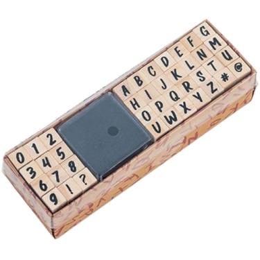 Imagem de 40 peças de carimbos pequenos de borracha de madeira, letras, símbolos numéricos, para cartões de artesanato, álbum de fotos, álbum de recortes (fonte D)