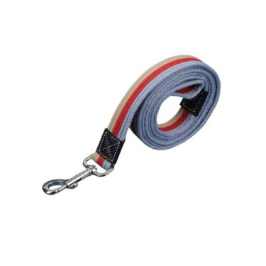 Imagem de Coleira para cães de 1,8 m, fecho forte durável, corda de tração de material de lona para cães de raças médias pequenas, 2,6 m x 2 cm de largura, vermelha