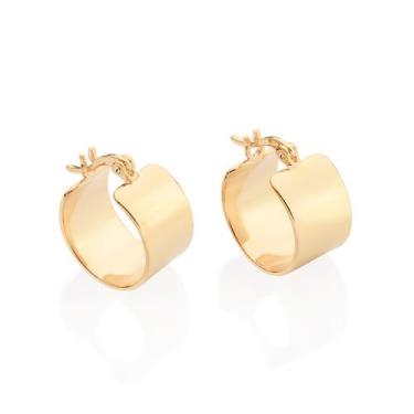 Imagem de Brinco Rommanel Argola Lisa Feminina Banhado A Ouro 18k 527246