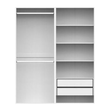 Imagem de Guarda-Roupa Modulado com Cabideiros e Prateleiras New Tuyo 2 Gavetas Branco 180 cm