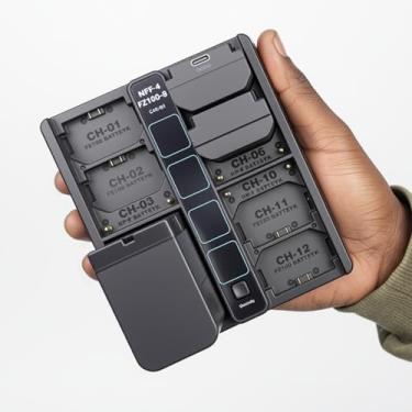 Imagem de Carregador de bateria NP-FZ100 de 8 compartimentos com tela de LED, 4 compartimentos NP-F970, carregador rápido, compatível com bateria Sony A7R5/A7S3/A7M4/A7C2/A7C/A7R4/FX30