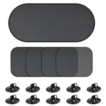Imagem de Riloer 5 peças Auto Carro Dobrável Lateral Traseira Janela Veículo Tela Malha Sombras Sol UV Sombra Protetor de Tela Preto