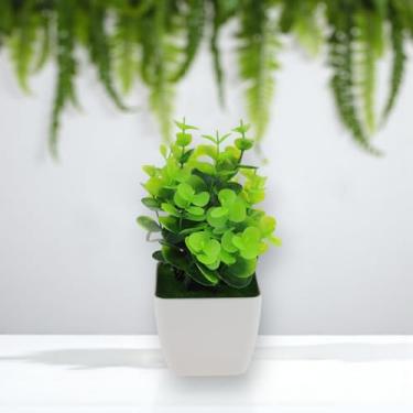 Imagem de Generic 1 peça planta artificial de eucalipto artificial verde 12 x 12 x 18 cm