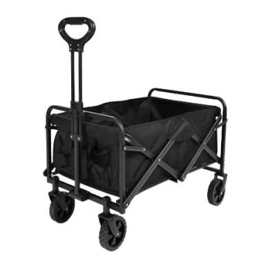 Imagem de Carrinho de Camping Dobrável, Estrutura de Aço, Rodas Giratórias 360°, Alça Telescópica Ajustável, para Praia, Jardim e Atividades ao Ar Livre