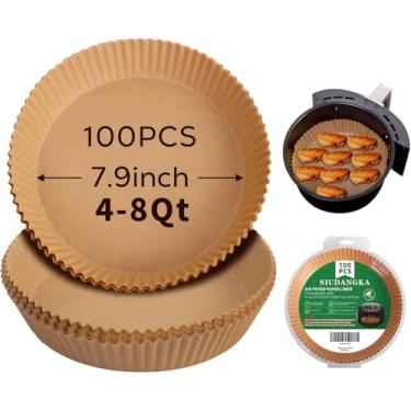 Imagem de SIUDANGKA Forro de fritadeira Air Fryer para fritadeira Ninja Air, 100 peças de forro de papel descartável