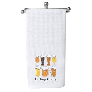 Imagem de PXTIDY Toalha de cozinha de cerveja artesanal para amantes de cerveja alcoólica, presente, cervejeiro, casa, prato, toalha de chá, toalha de chá (sensação artesanal)