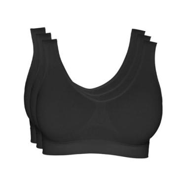 Imagem de Kit 3 Tops Hanes Alças Largas sem Costura 5762 Preto - GG, GG, Preto