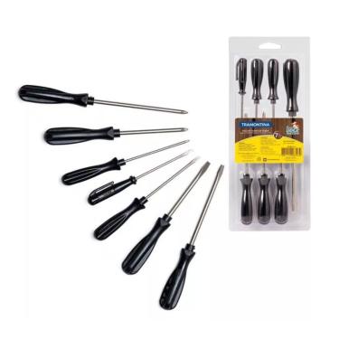 Imagem de Jogo Kit Chaves Fenda E Phillips Kit Com 7 Peças Tramontina