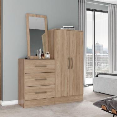 Imagem de Cômoda Multiuso 02 Portas 03 Gavetas B700 Briz Jequitibá Brilho