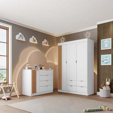 Imagem de Guarda Roupa 3 Portas E Cômoda 4 Gavetas Infantil ... Móveis Para O Qu