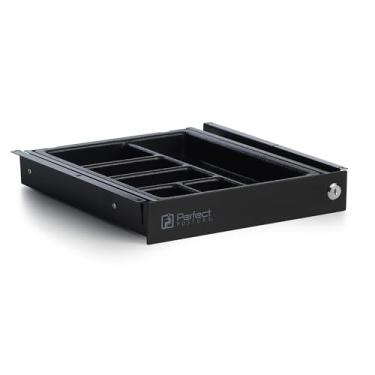 Imagem de Perfect POSTURE Gaveta de armazenamento máxima sob a mesa – Gaveta de mesa grande com trava para mesas regulares e de pé, preta (31,2 cm x 32,5 cm)