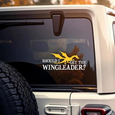 Imagem de Decalque de carro Should I Get The Wingleader Funny ACOTAR Dragon Fourth Wing Fantasy Book Lovers Decalques de vinil à prova d'água 20 cm adesivo de para-choque para janela de caminhões, acessórios de