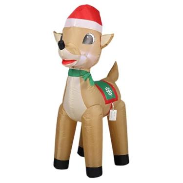 Imagem de Fancyes Enfeite de Natal inflável de rena, adereço fofo para presente, decoração natalina com luz para casa, festas e ambientes externos.