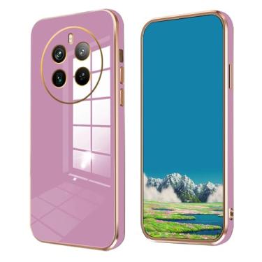 Imagem de Anlalish Compatível com Honor Magic 7 Pro, capa de silicone à prova de choque, para Honor Magic 7 Pro, capa de proteção fofa com revestimento fino (roxo)