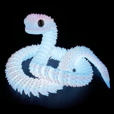 Imagem de Brinquedo de cobra UXBSTM UXBSTM 30 cm impresso em 3D flexível grande