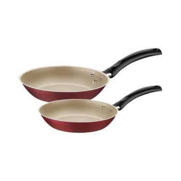 Imagem de Conjunto Frigideiras Tramontina Turim Antiaderente Alumínio Vermelha, 