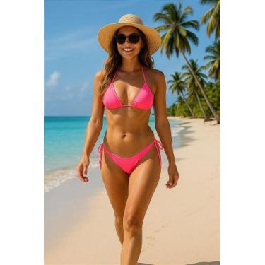 Imagem de Biquíni Cortininha Neon Rosa - Estilo e Conforto para o Verão - De Sol