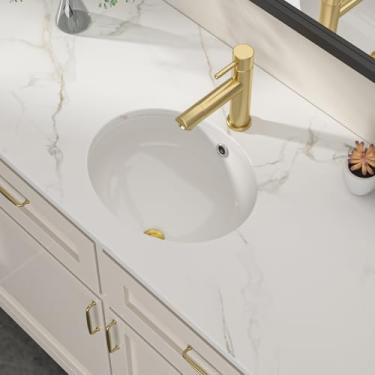 Imagem de Dcolora Pia de banheiro de 40,6 x 30,5 cm (16 x 13 pol), pia de banheiro embaixo da pia do recipiente, estilo fazenda #DC-UVS2538005