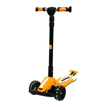 Imagem de Patinete Radical Racing Dobrável Laranja 3 Rodas Com Luz - Dm Toys DMR6811AM