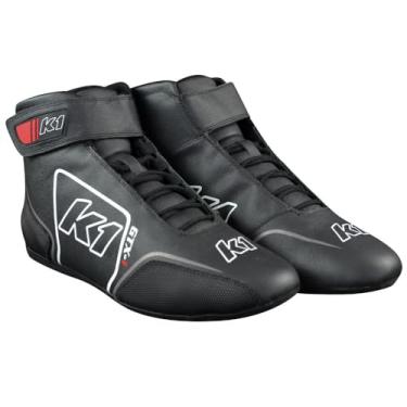 Imagem de Tênis de corrida K1 Race Gear K1 GTX-1 adulto couro macio e Nomex Auto Racing - SFI 3.3/5 - preto, cinza, tamanho 46