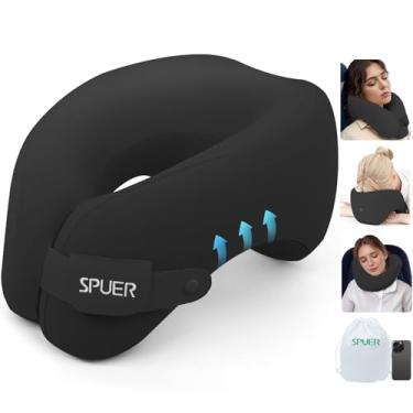 Imagem de Travesseiro ergonômico 2 em 1 de espuma viscoelástica para viagem – Travesseiro de viagem atualizado 2025 para todas as posições de sono em voos, viagens rodoviárias e viagens de longa distância com