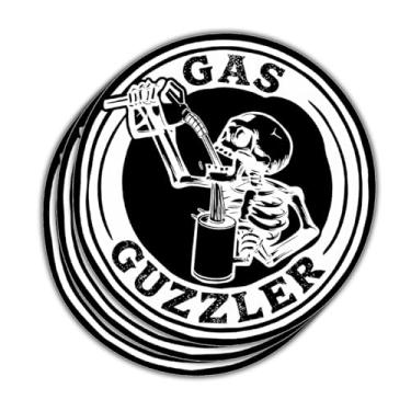 Imagem de (3 peças) Adesivo Guzzler Gas Guzzler – Adesivo engraçado de caminhão esqueleto – Adesivo de vinil para carro, caminhão, SUV, para-choque, janela, laptop e mais – Adesivo de gás à prova d'água de 5