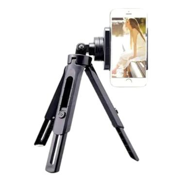 Imagem de Mini Tripé Suporte de Mesa para Celular Smartphone Universal – Ajustável 9-20 cm, Rotação 360° Horizontal e Vertical, Pés Antiderrapantes, Portátil, Ideal para Fotos, Vídeos e Chamadas