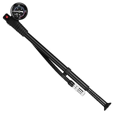 Imagem de Bomba de choque Bomba de ar de alta pressão 300 PSI Válvula Presta Schrader Bomba de bicicleta de estrada de montanha com medidor para garfo dianteiro e suspensão traseira de bicicleta Choques de ar