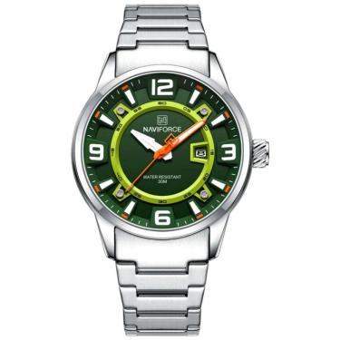 Imagem de Relógio De Pulso Masculino De Quartzo Em Aço Inoxidável Impermeável Verde