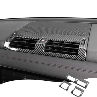 Imagem de Máscara de ventilação de painel central adequada para Land Rover Defender 90 110 130 2020-2025 acessórios de modificação da capa protetora interna da moldura de acabamento de ar condicionado (textura