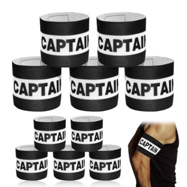 Imagem de BangBoom 10 pulseiras elásticas protetoras de capitão, braçadeira antiqueda de capitão de futebol líder de braço emblema de equipe esportiva acessório para jovens adultos rúgbi basquete vôlei